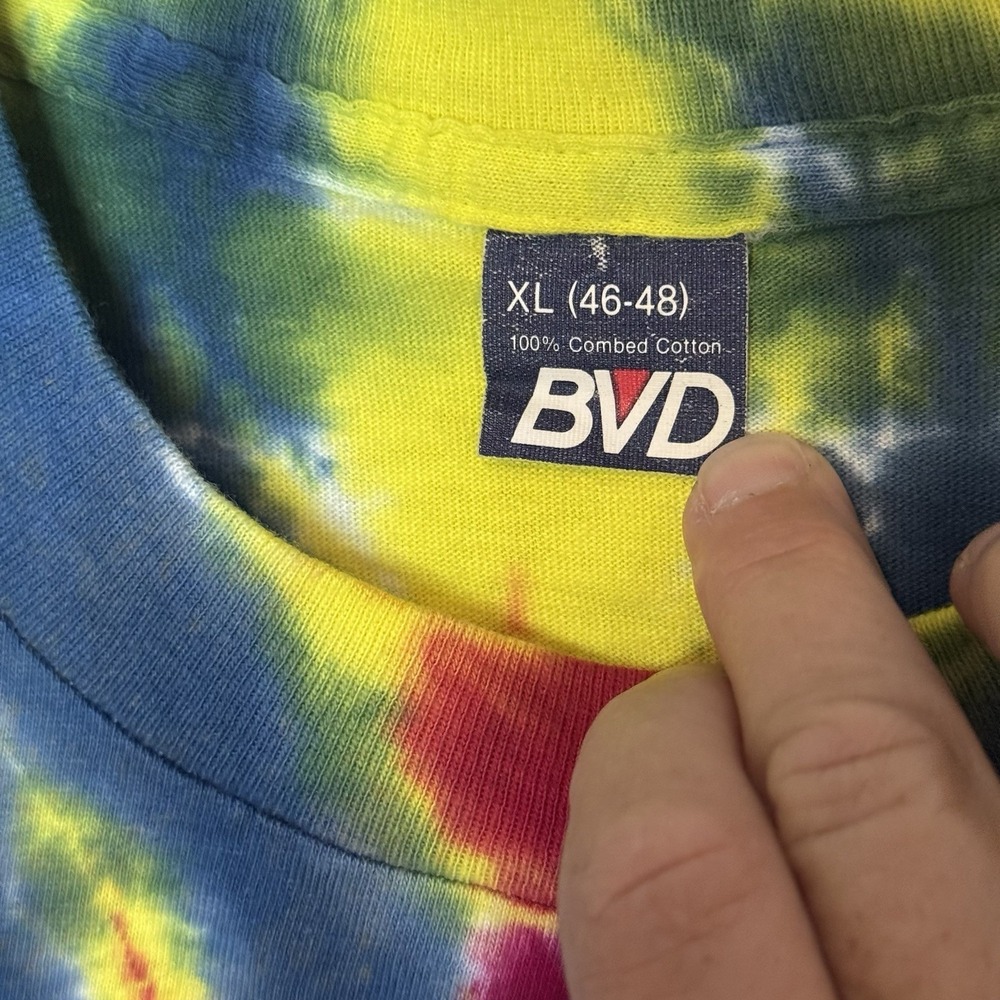 Vintage Tie-Dye Spiral Pattern Graphic T-Shirt XL BVD - Picture 3 of 8